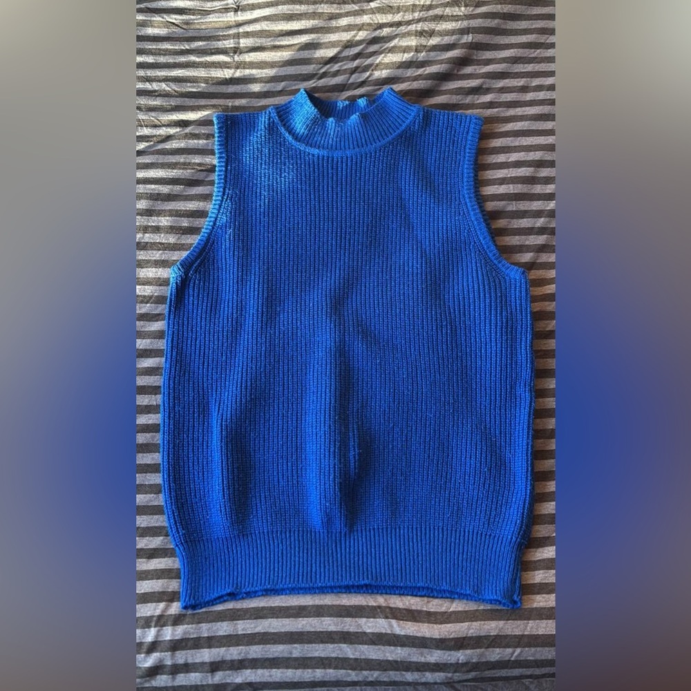 Vintage Cobalt Blue Knit Vest